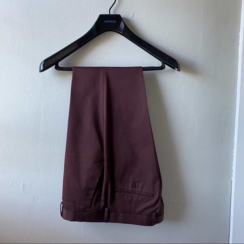 Express burgundy skinny fit suit pants